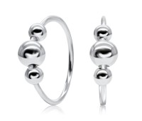 Tripple Silver Balls Hoop Earring HO-1573